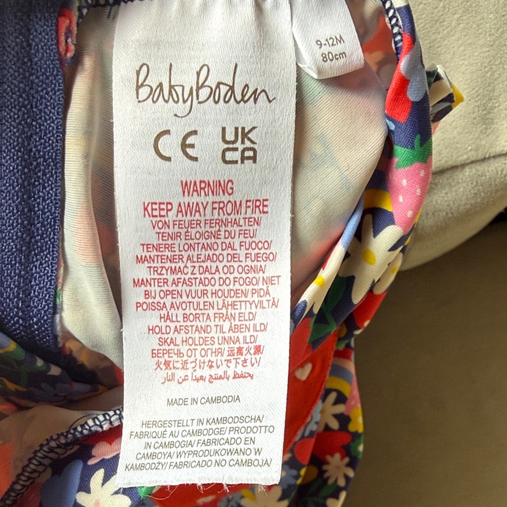 MINI BODEN Rainbow Strawberry Baby Swimsuit - Picture 2 of 3